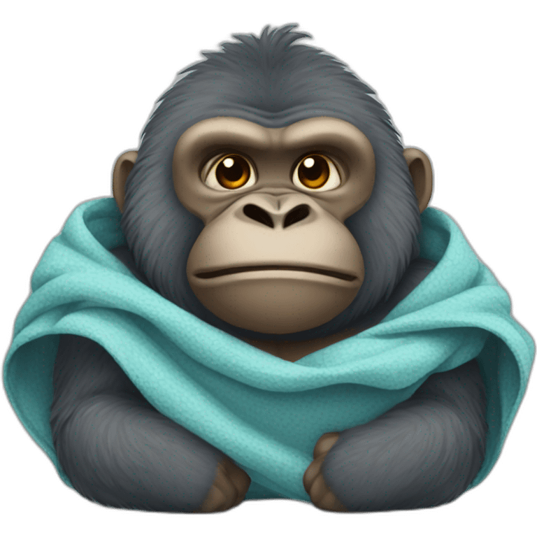 Gorilla holding a blanket emoji