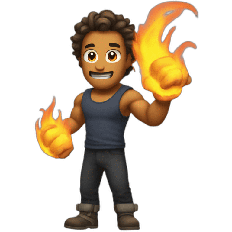 arsonist monty flexing emoji