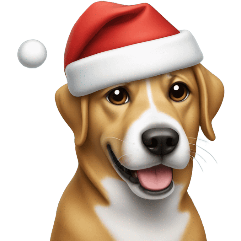 Dog wearing a Santa hat emoji