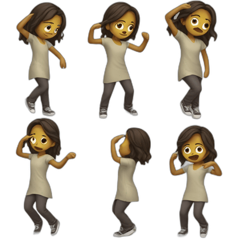 Fille dab emoji