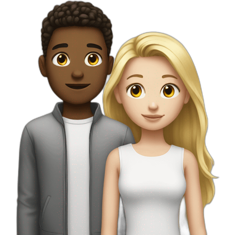 white teenage and her white big brother emoji