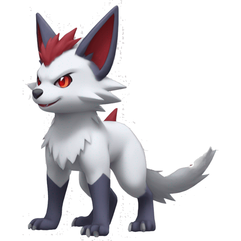 Anthro Cool Edgy Cute Chibi Shiny Zangoose-Zoroark-Fakemon-Pokémon Full Body Detailed High Quality emoji