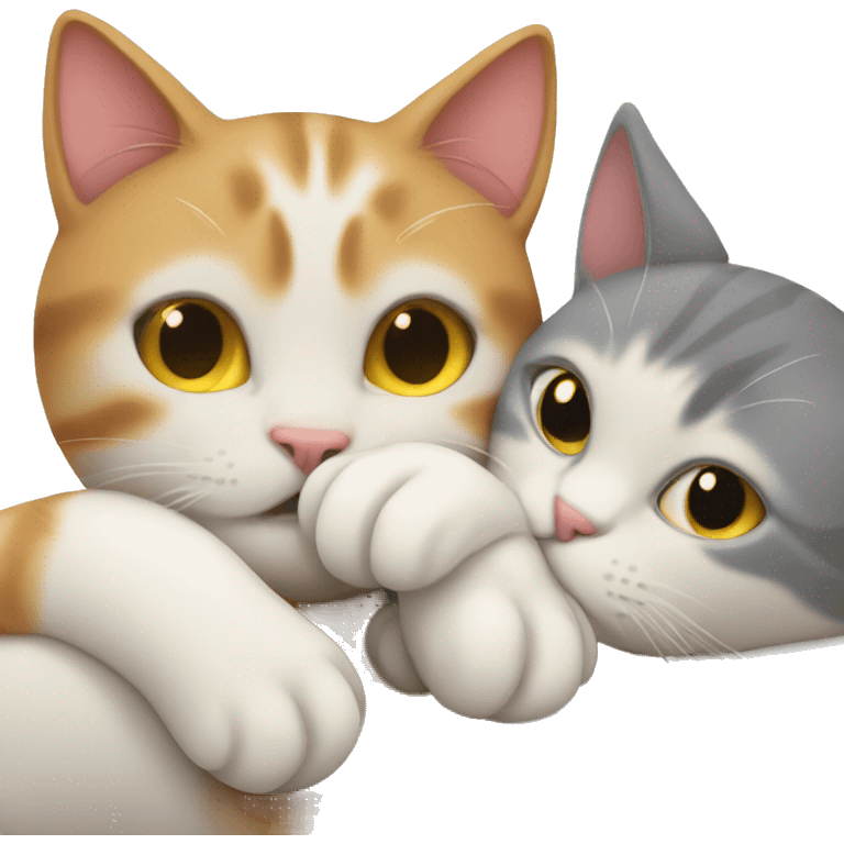 cat cuddling together emoji