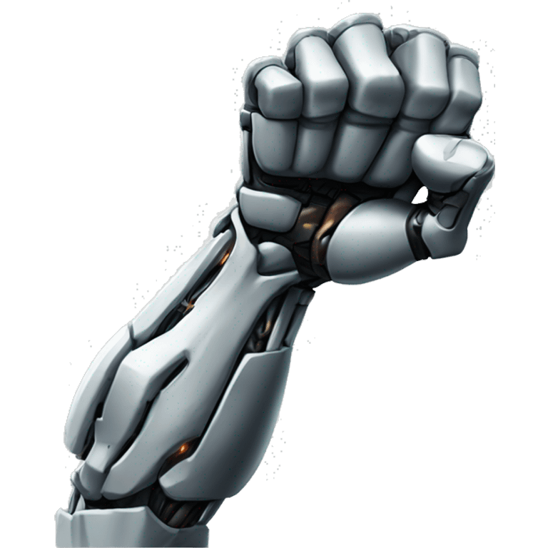 Cyborg arm only flexing bicep emoji