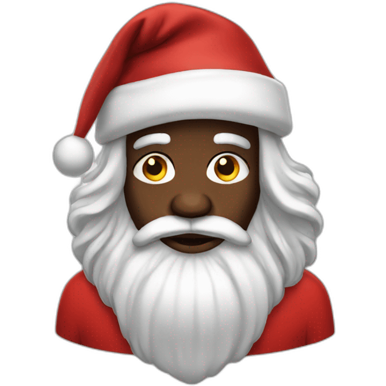 black santa with long hair emoji