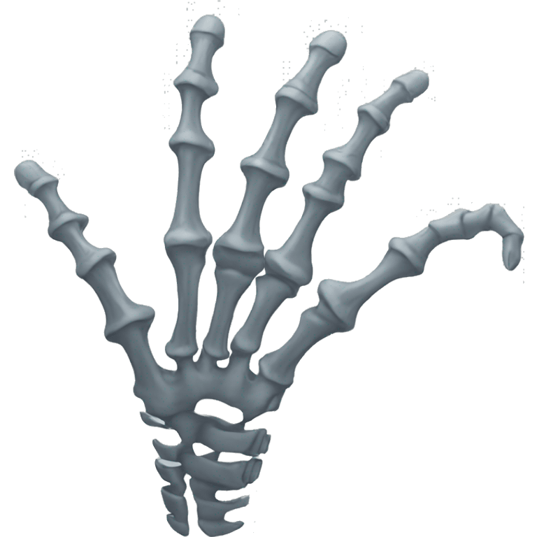 The skeleton's hand is waving emoji