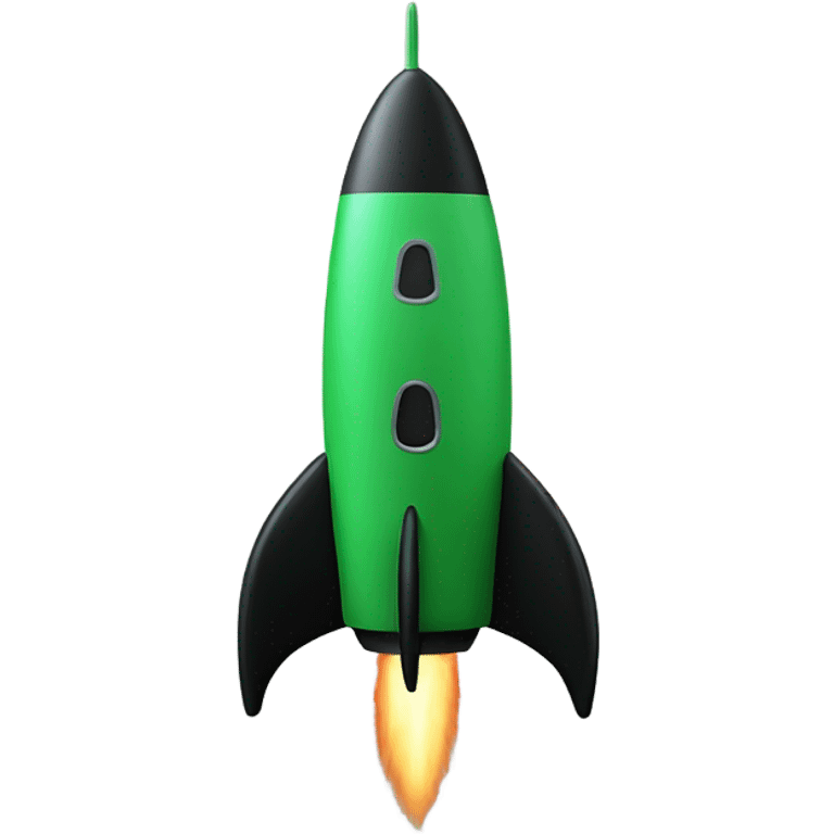 green and black rocket ship emoji