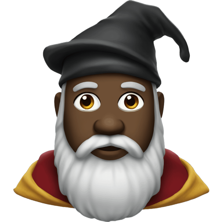 a fat bearded black man wearing wizard's attire emoji