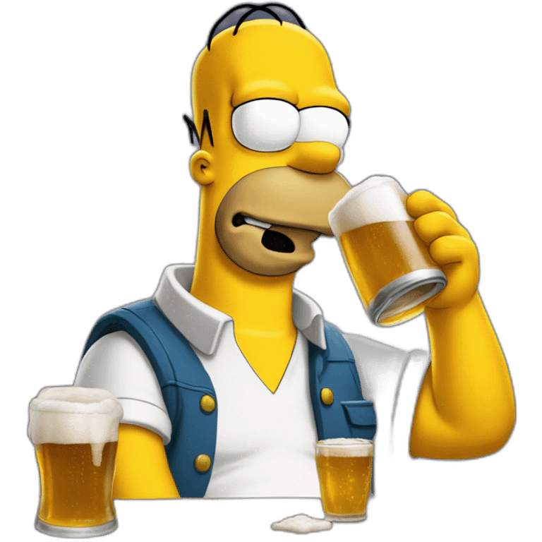 Homer Simpson drinking beer emoji