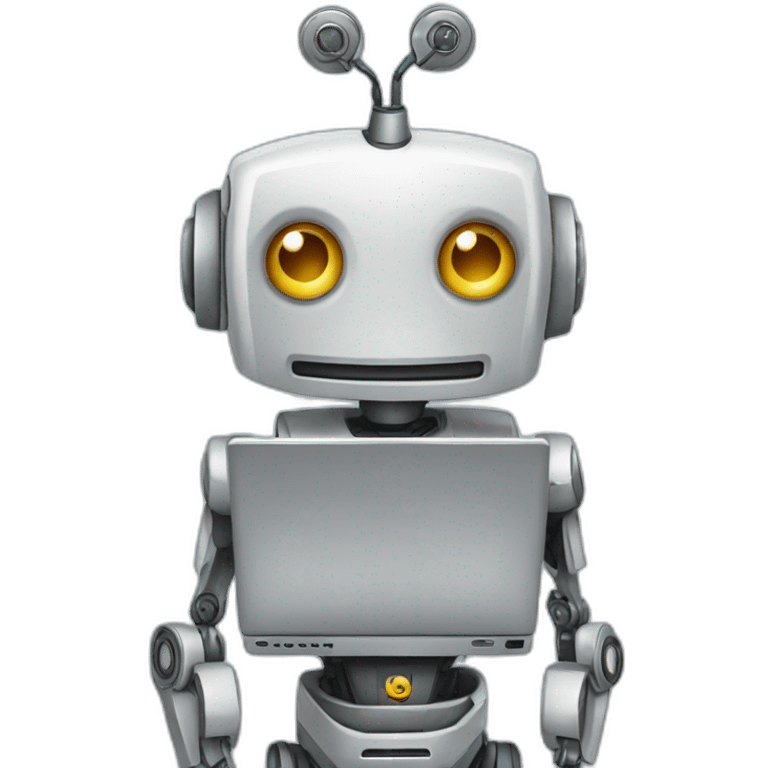 robot who have a computer  emoji