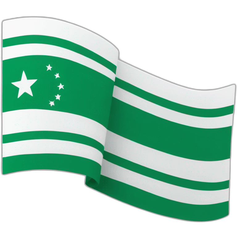 The flag of Andalusia with three horizontal stripes. The top and bottom stripe must be green, and the center stripe must be white. emoji