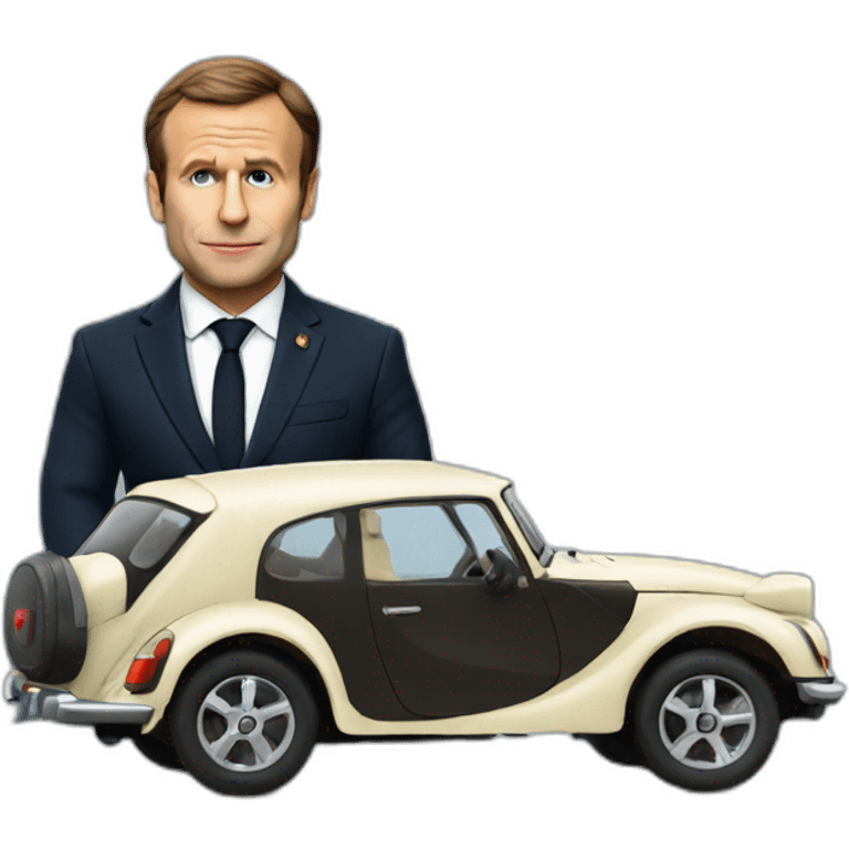 Macron dans voiture emoji