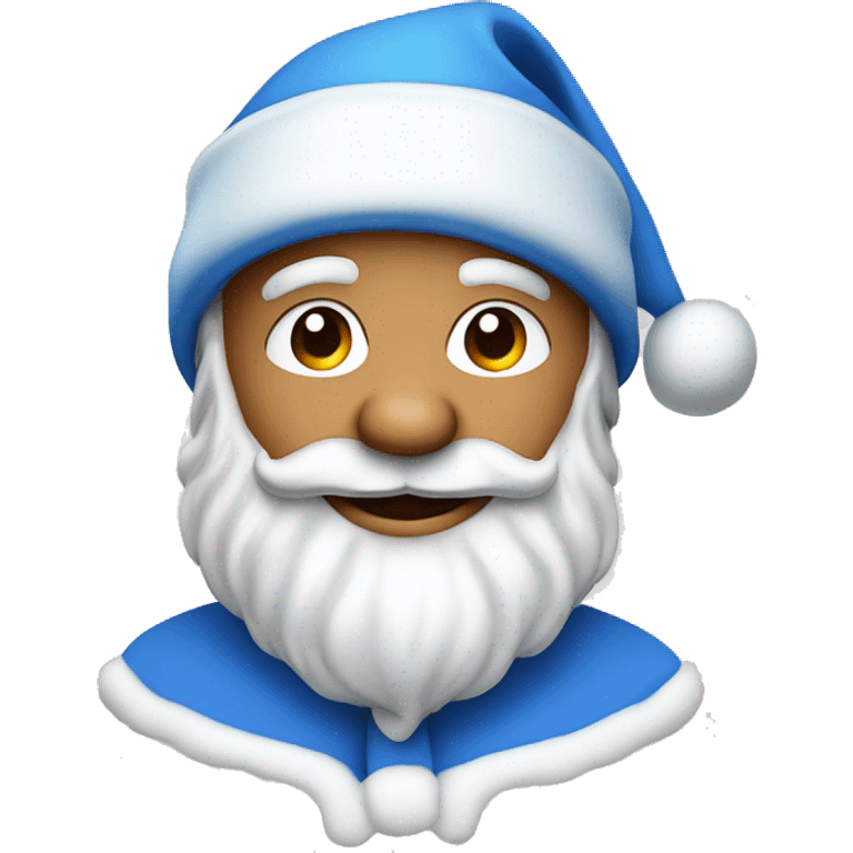 Smiling Santa Claus wearing a blue hat  emoji