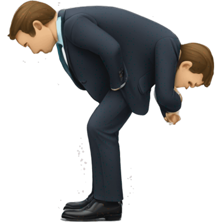 a man in a suit bowing forward emoji