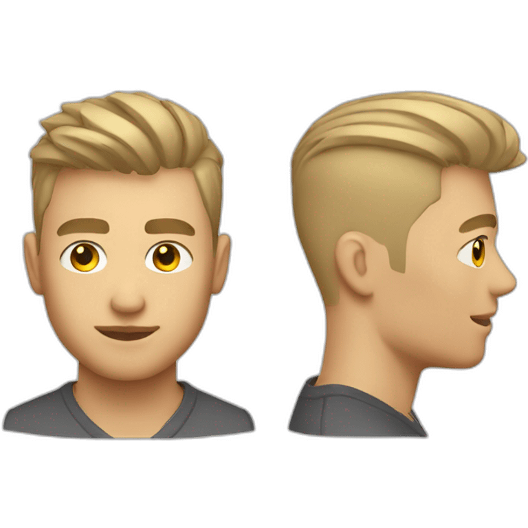 White male UX designer with asymmetrical undercut high fade emoji