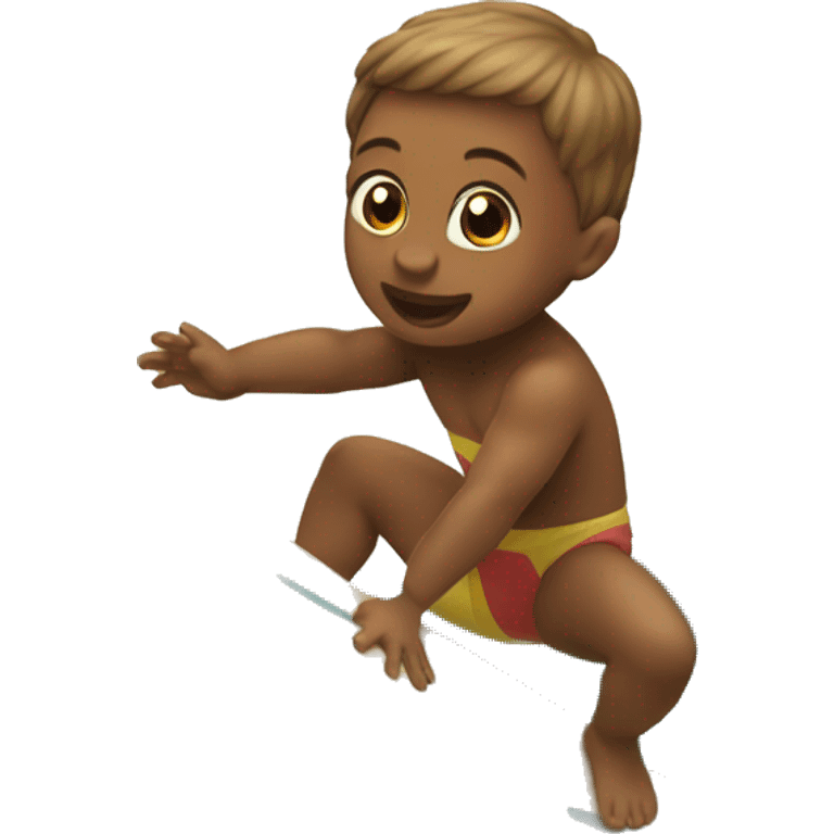 Baby riding a surfboard  emoji