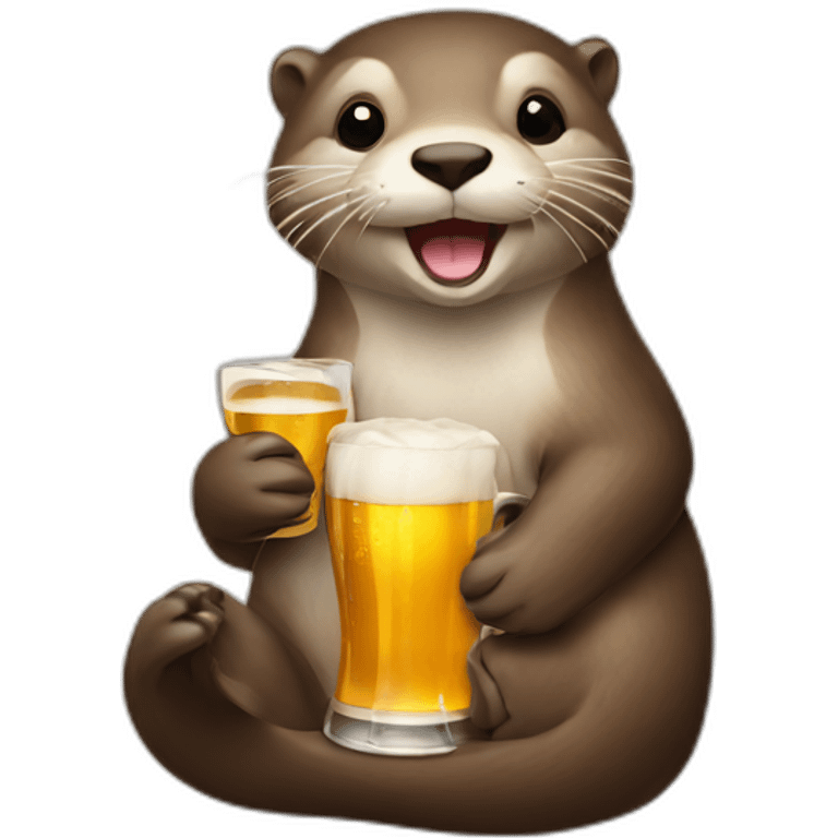 Otter with beer emoji