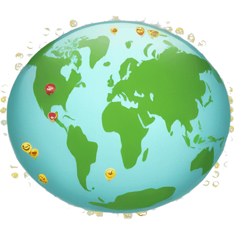 the world with locations marks emoji