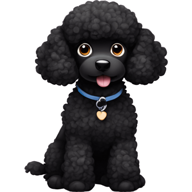 cute black poodle emoji