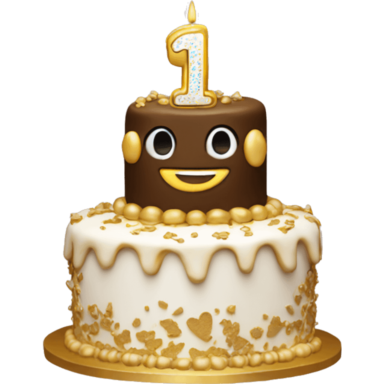 14th birthday cake gold emoji