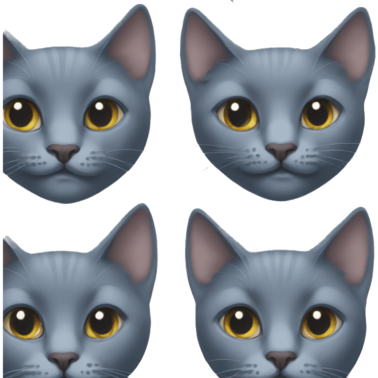 Two russian blue cats  emoji