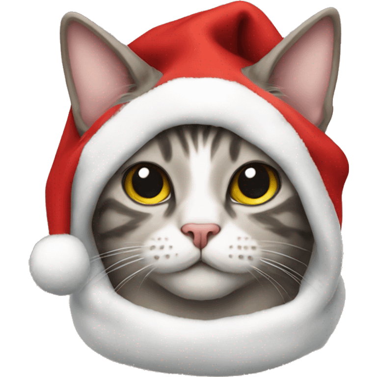 Cat in Christmas hoodie emoji