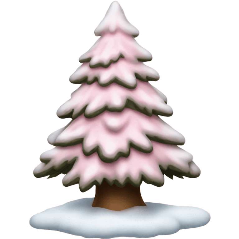 light pink snowy christmas tree emoji