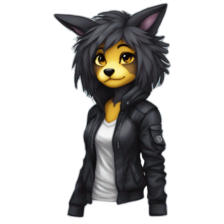 Edgy modern techwear anthro furry by Falvie, LiLaiRa, AngieWolf emoji