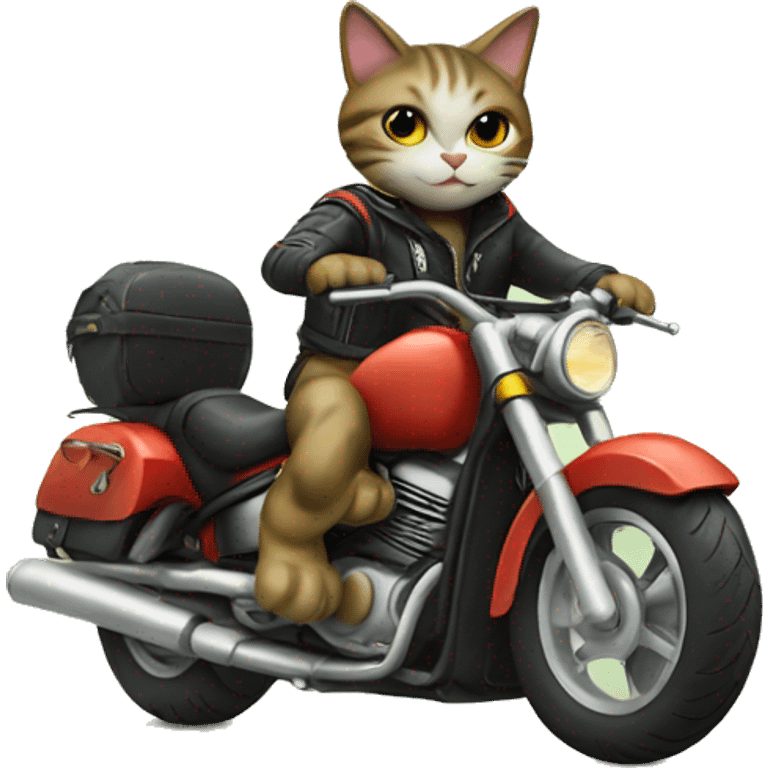 Cat riding a motorcycle  emoji