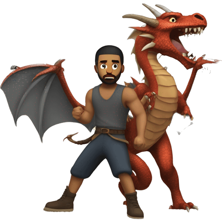 drake fighting a dragon emoji