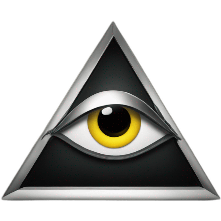 chome letter B in pyramid with eye, 3d effect, black background emoji