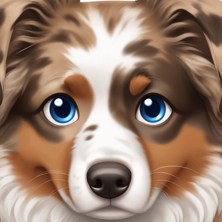 red merle australian shepherd with blue eyes  emoji