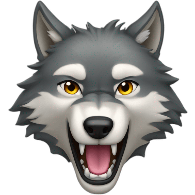 female wolf growling emoji