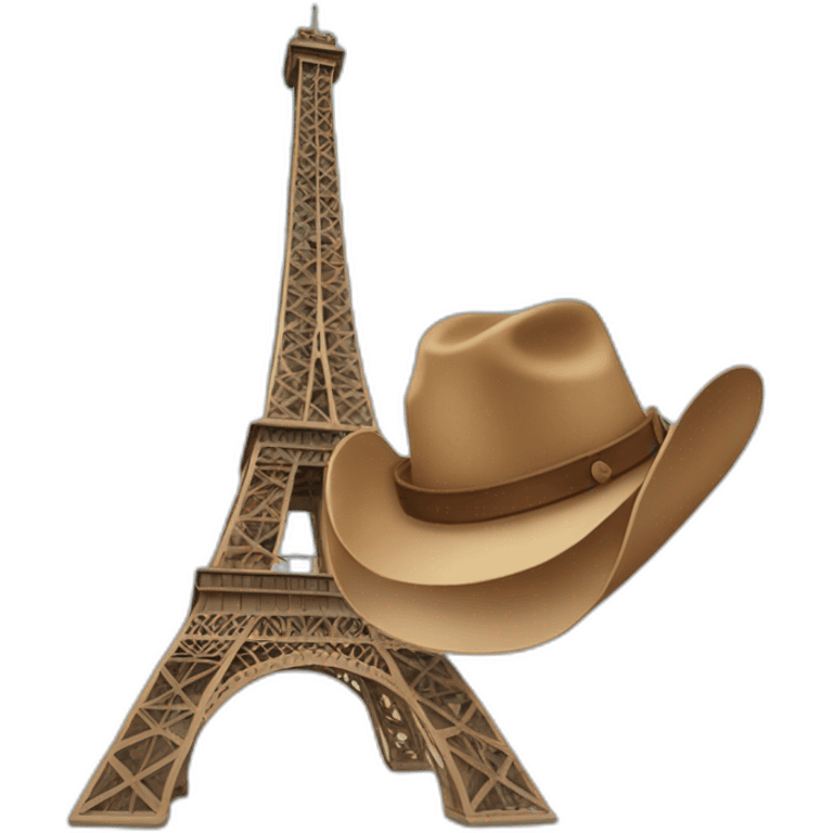 Eiffel Tower with a cowboy hat on it emoji