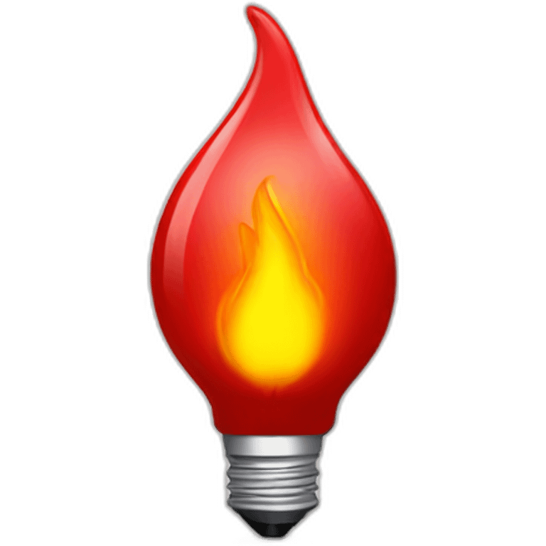 red bulb with fire emoji