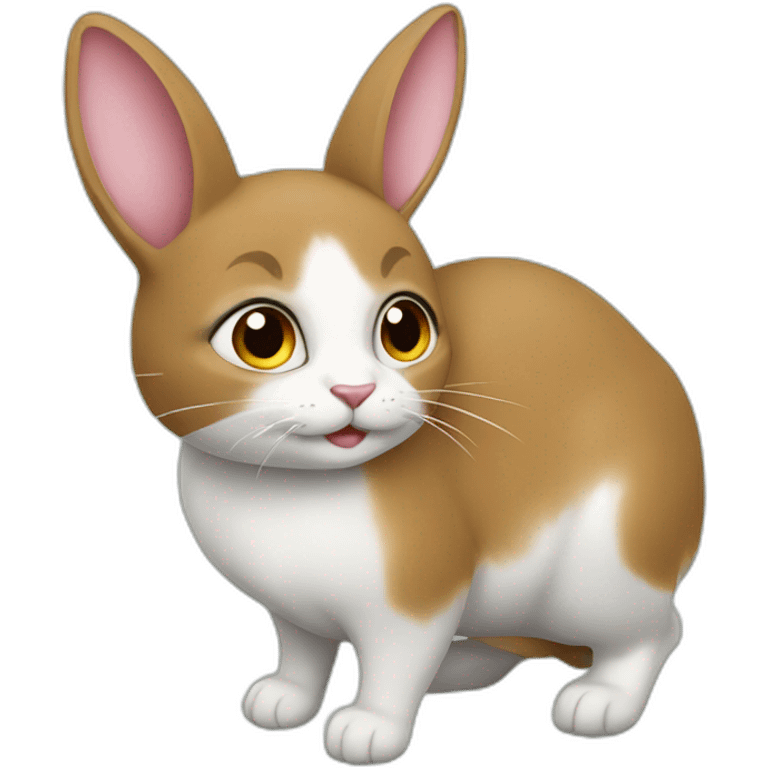 Chat sur lapin emoji