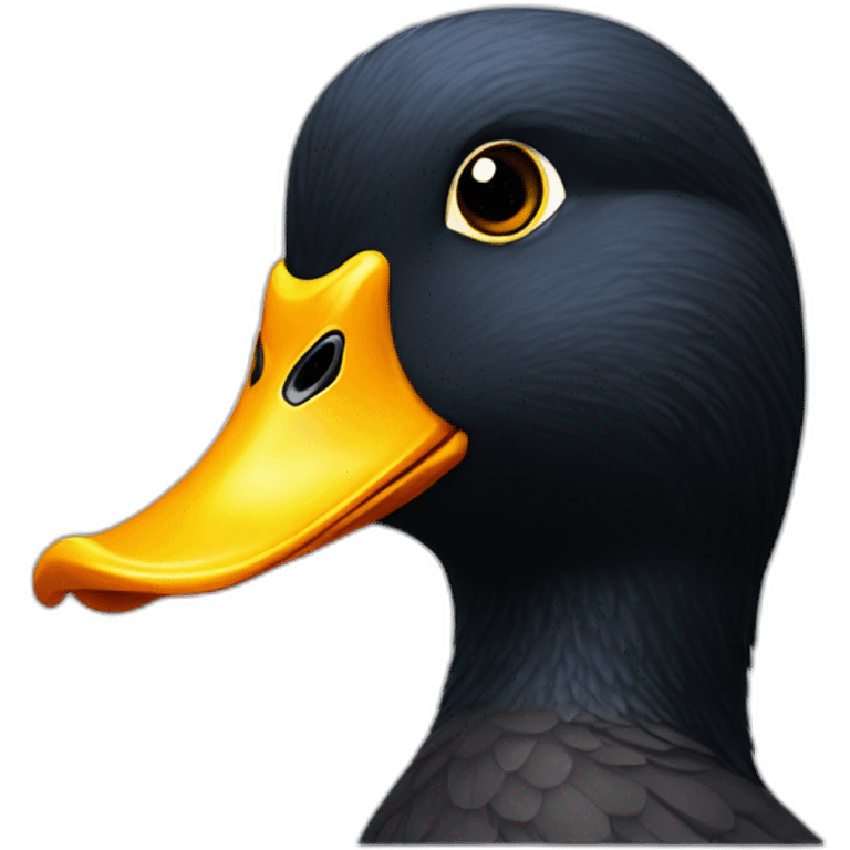 Black duck with monokel emoji