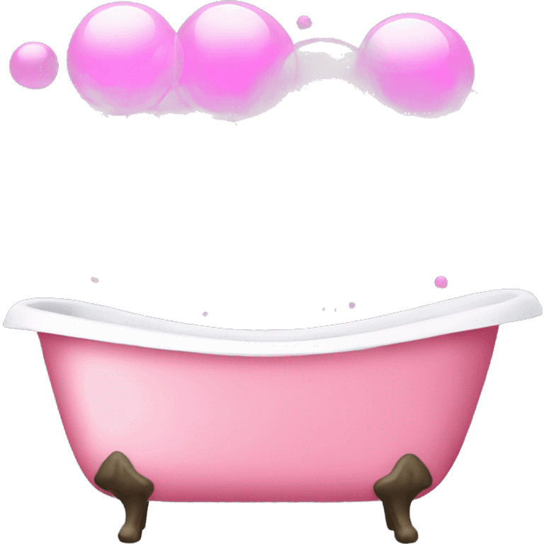 Bathtub with pink bubbles emoji