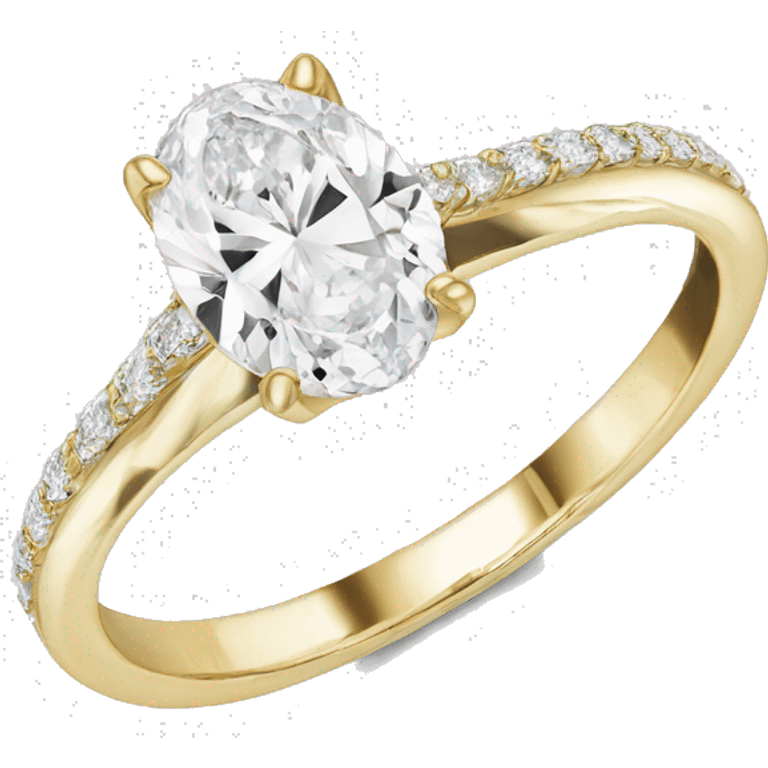 Oval solitire engagement ring yellow gold emoji