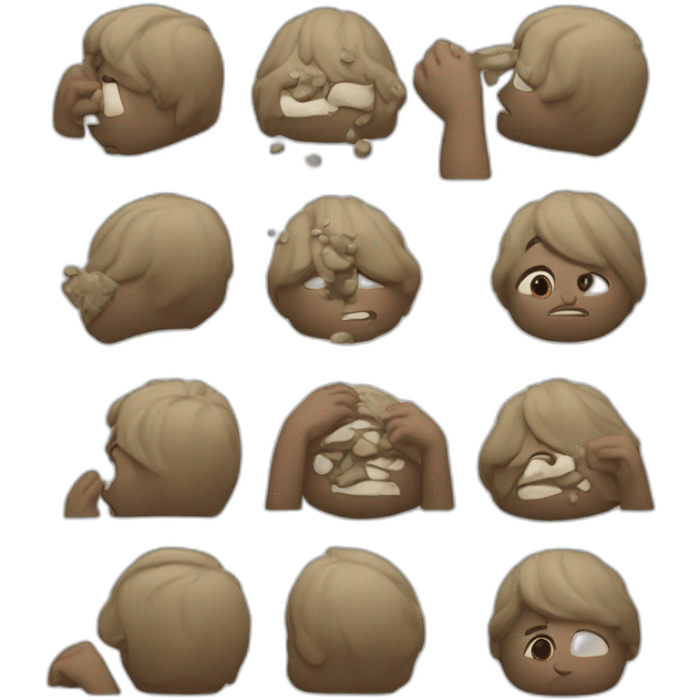 Homme qui vomit des pierres précieuses vivantes emoji