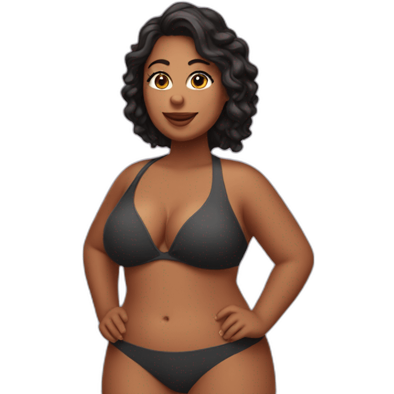 Curvy woman wearing bikkini emoji