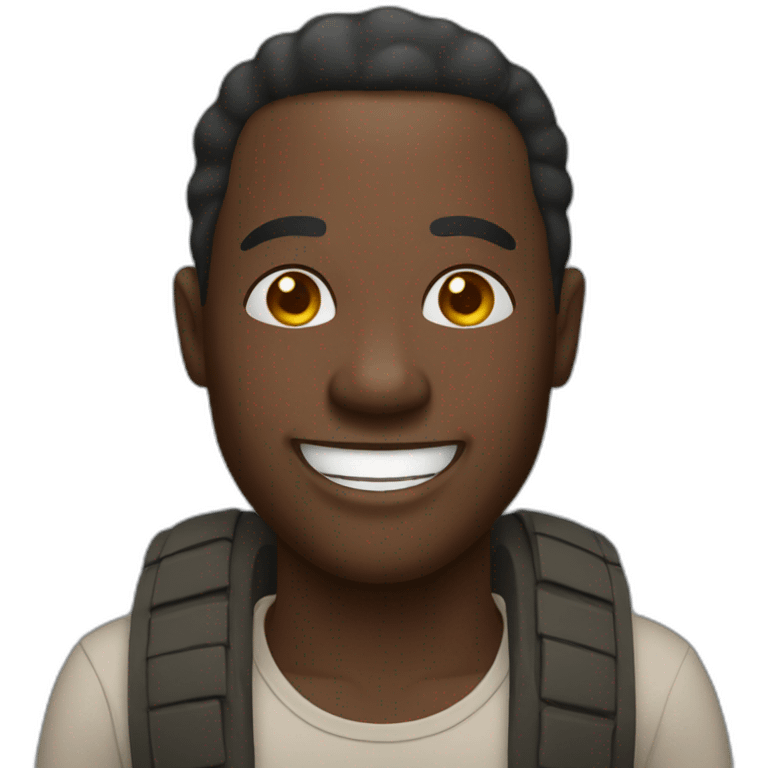 African Man with a happy smile emoji