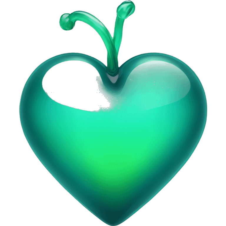 Teal and green glass heart  emoji