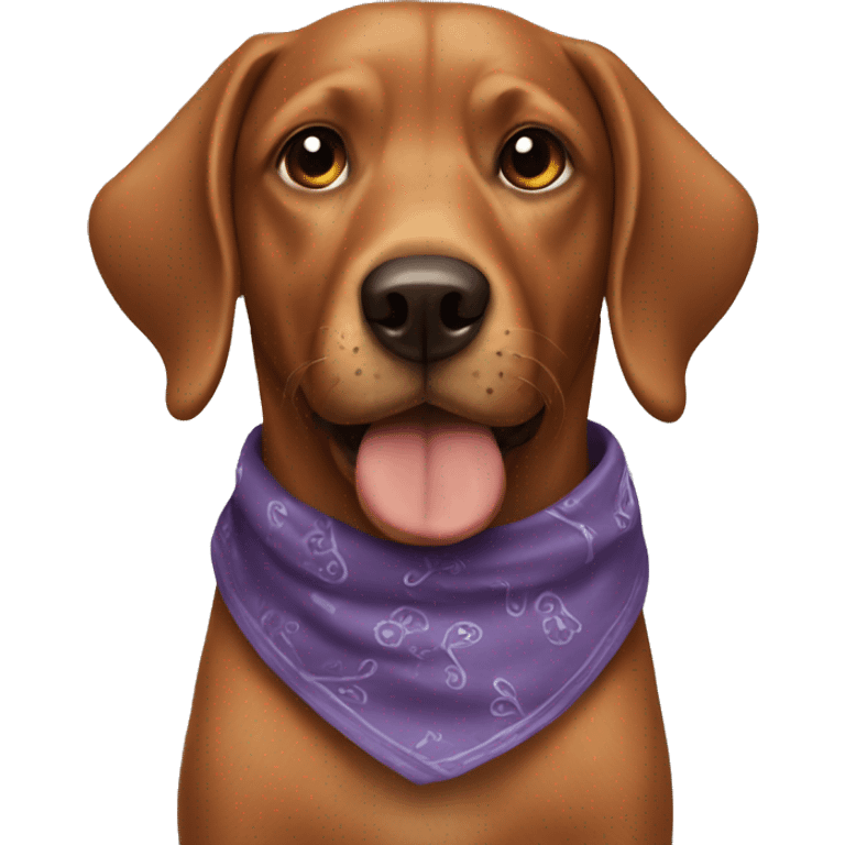 brown dog wearing bandana emoji