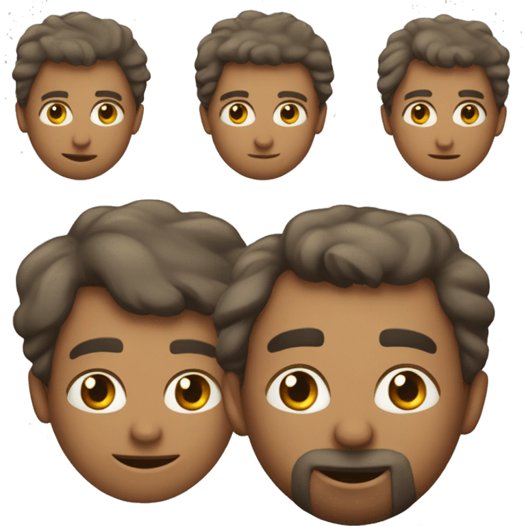 homem com corações nos olhos e cabelos retos emoji