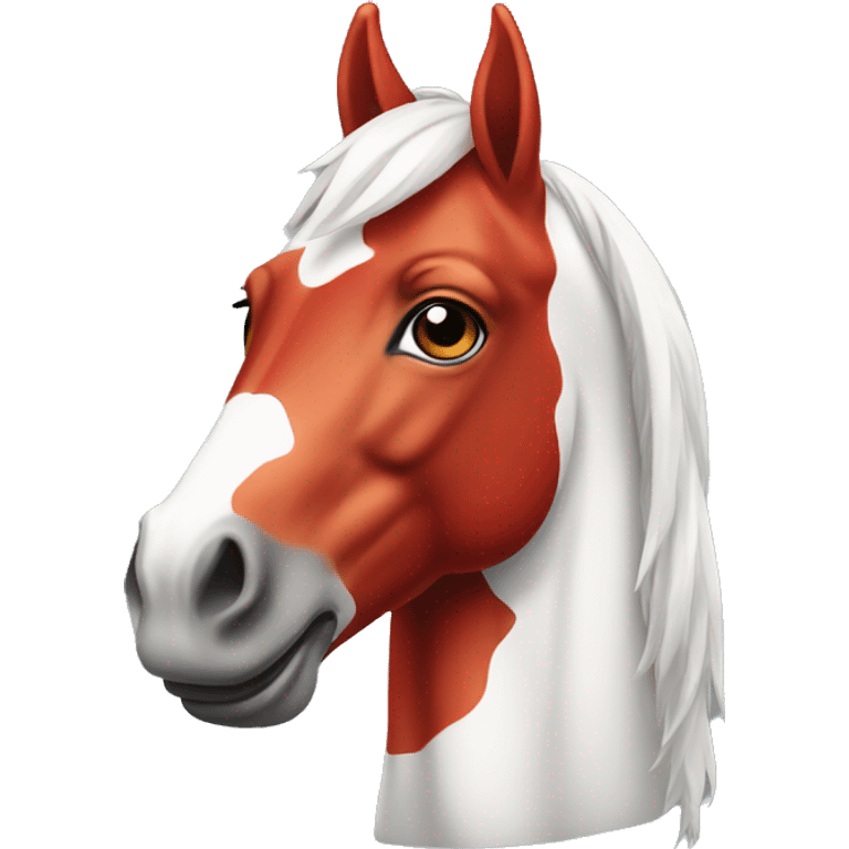 bright red and white horse  emoji