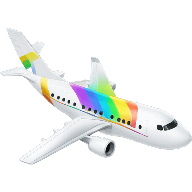 Plane with a rainbow and pot of gold emoji