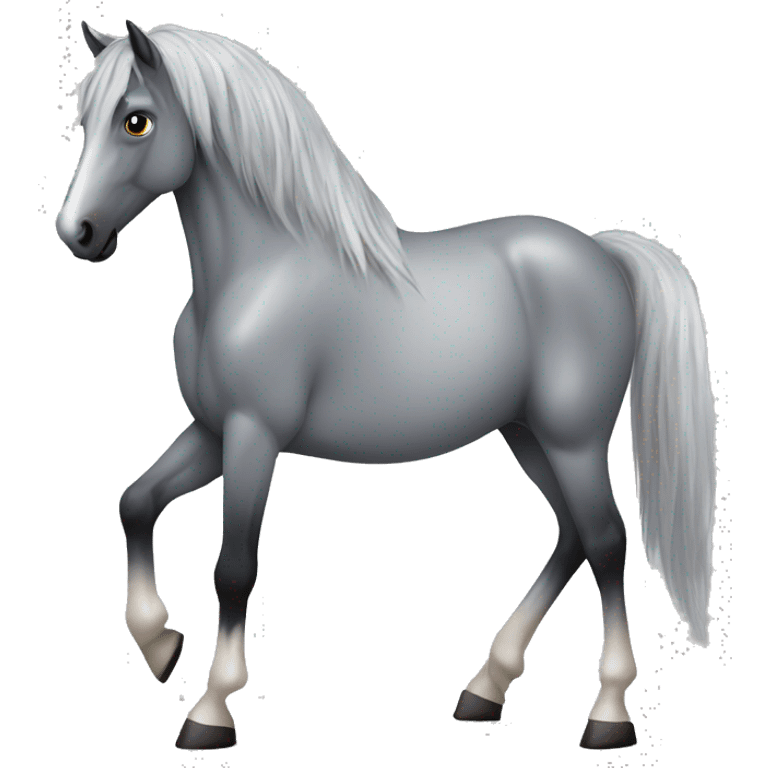 Dapple gray horse with black mane  emoji