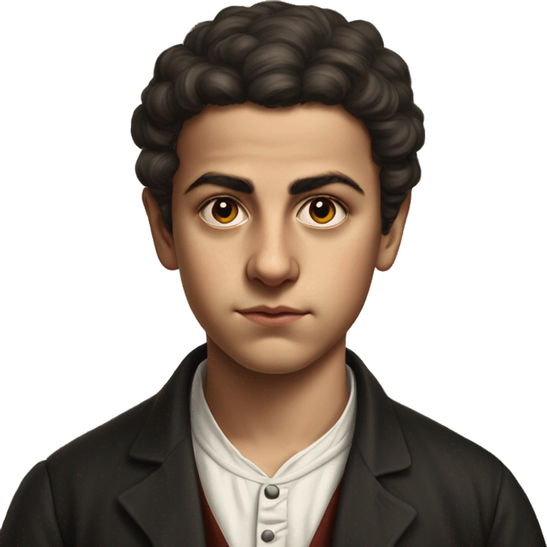 19th century Turkish teenager without a hat photorealistic serious emoji