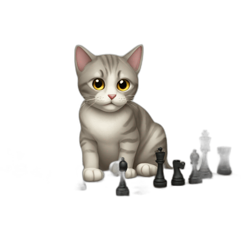 Cat playing chess emoji